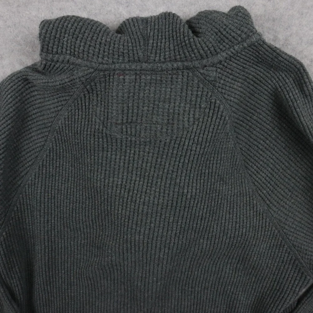 Banana Republic Hoodie Sweater Mens Medium Waffle Knit Pullover Gray Long Sleeve